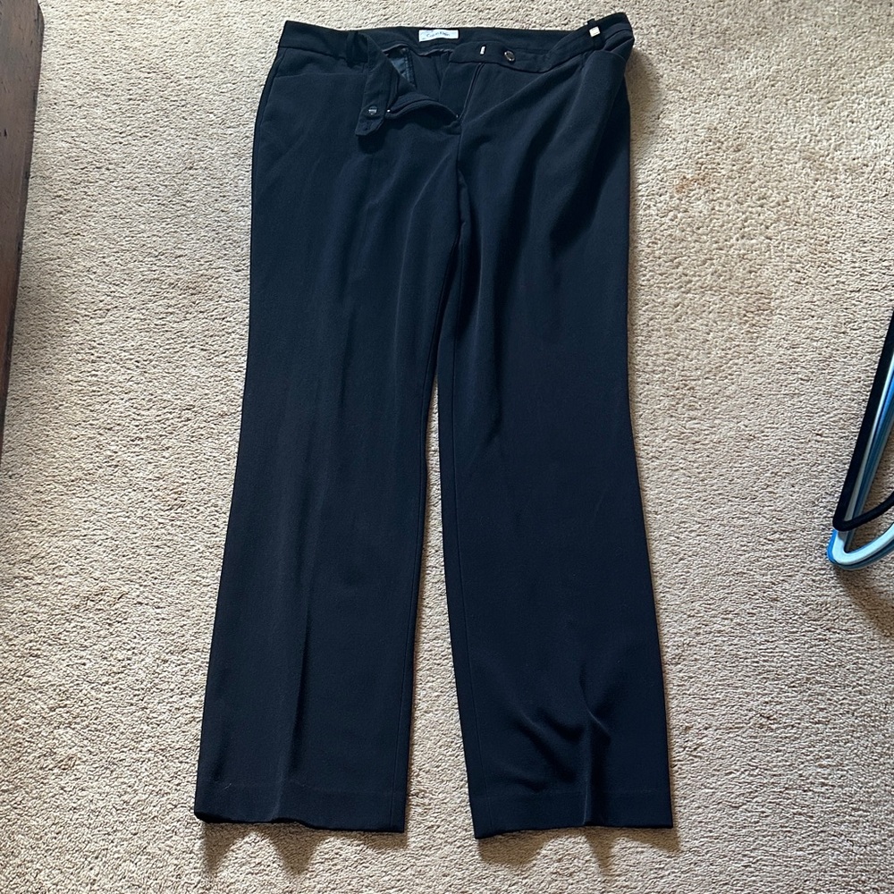 Calvin Klein Black Wide-Leg Dress Slacks